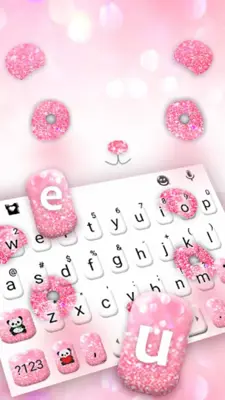 Glitter Pink Panda Keyboard Th android App screenshot 2