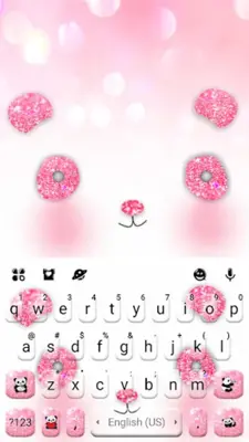 Glitter Pink Panda Keyboard Th android App screenshot 3